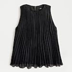 JCrew Black Sleeveless Pleated Georgette Blouse XS